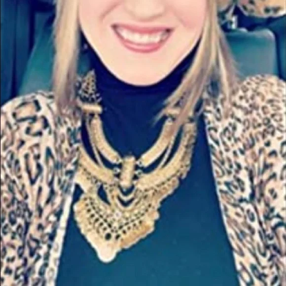 [SILVER] Exotic Bib Coin Necklace+Earring Set - Picture 10 of 11